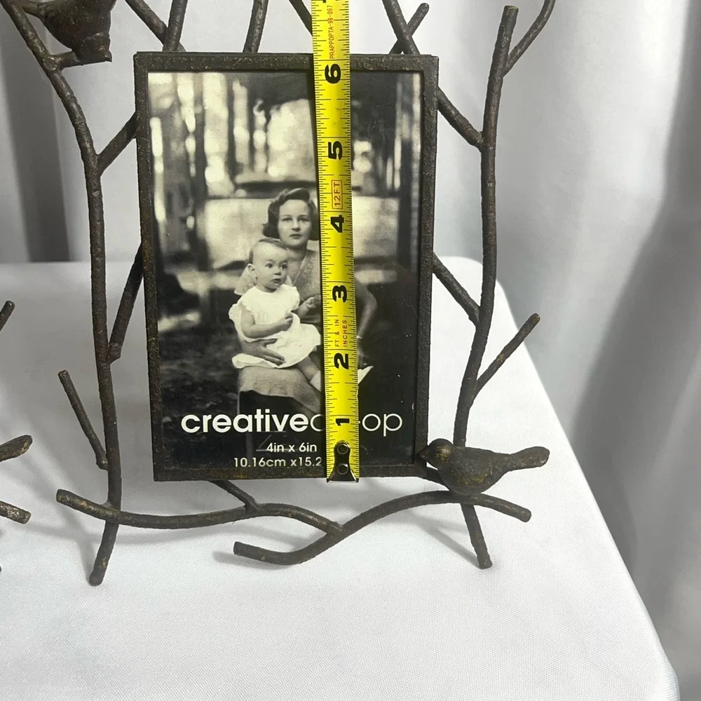 Creative Co-Op Black Bird Branch Photo Frame Set Metal Rustic New Rare Unique